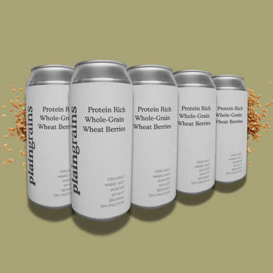 8 Pack - Dry Organic Hard Red Winter Wheat Berries 12% Protein